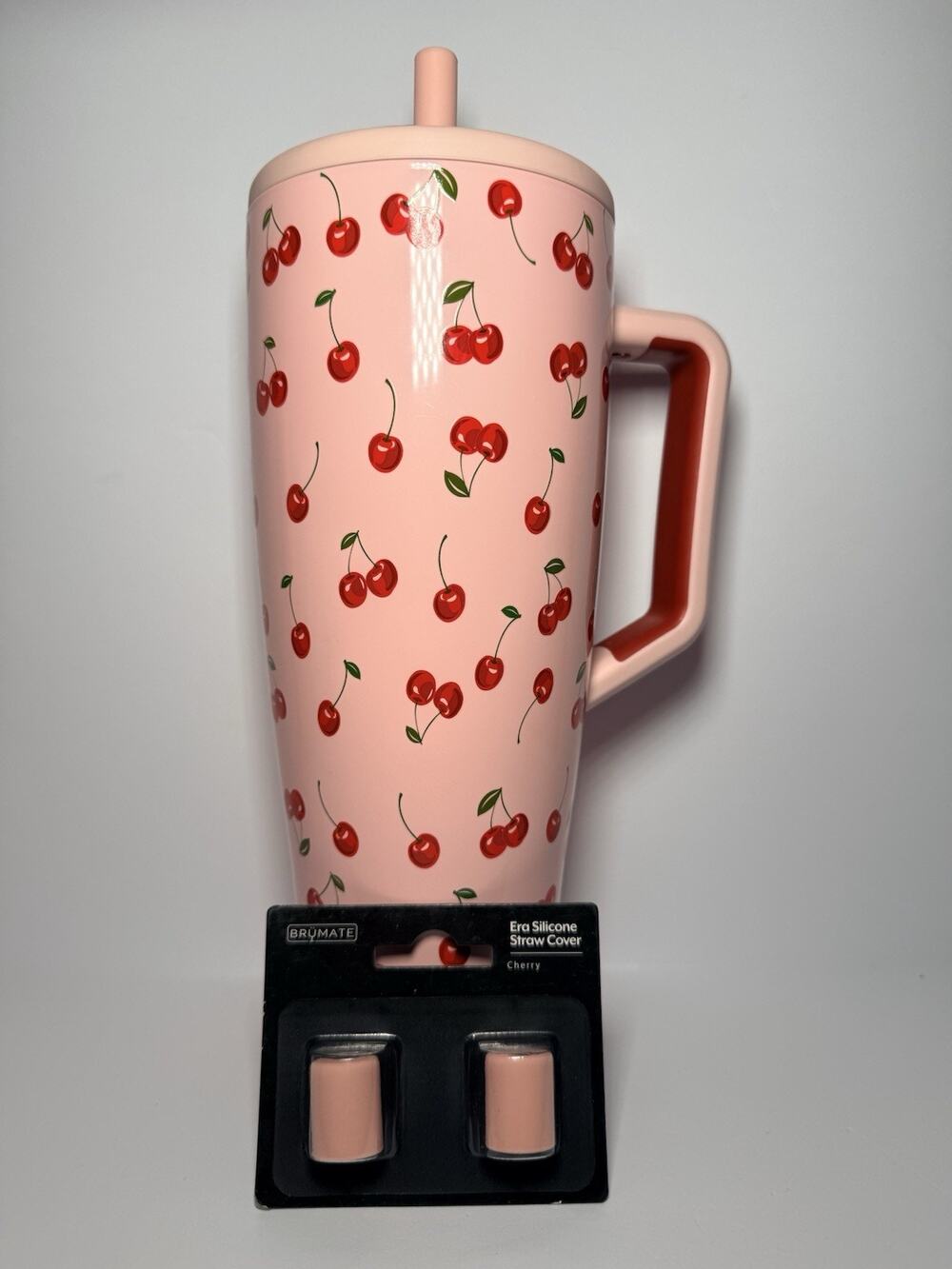 Brumate Limited Release CHERRY 40oz Era Tumbler BNWT CHERRIES + Straw Covers!